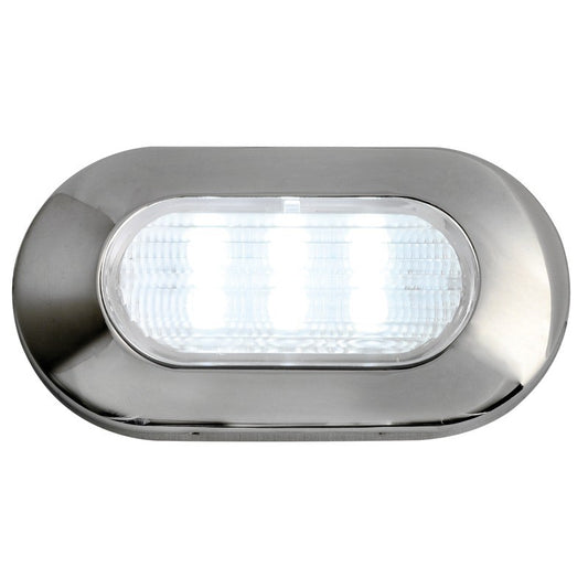 Luce di cortesia ovale 6 led ip67 flush mount bianca