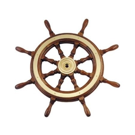 RUOTA TIMONE IN MOGANO CON GHIERA 42 CM